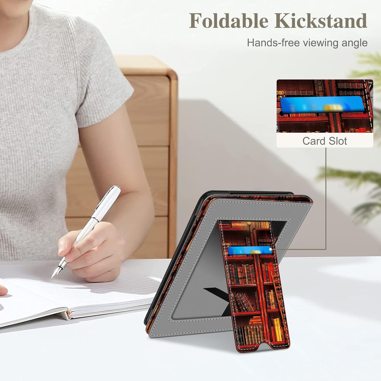 Fintie Case for 7"/6.8" Kindle Paperwhite(12th/11th Generation-2024/2021) and Kindle Colorsoft Signature Edition, Flip Slim Fit Vertical Stand +Slim Foldable Stand Cover, Auto Sleep/Wake