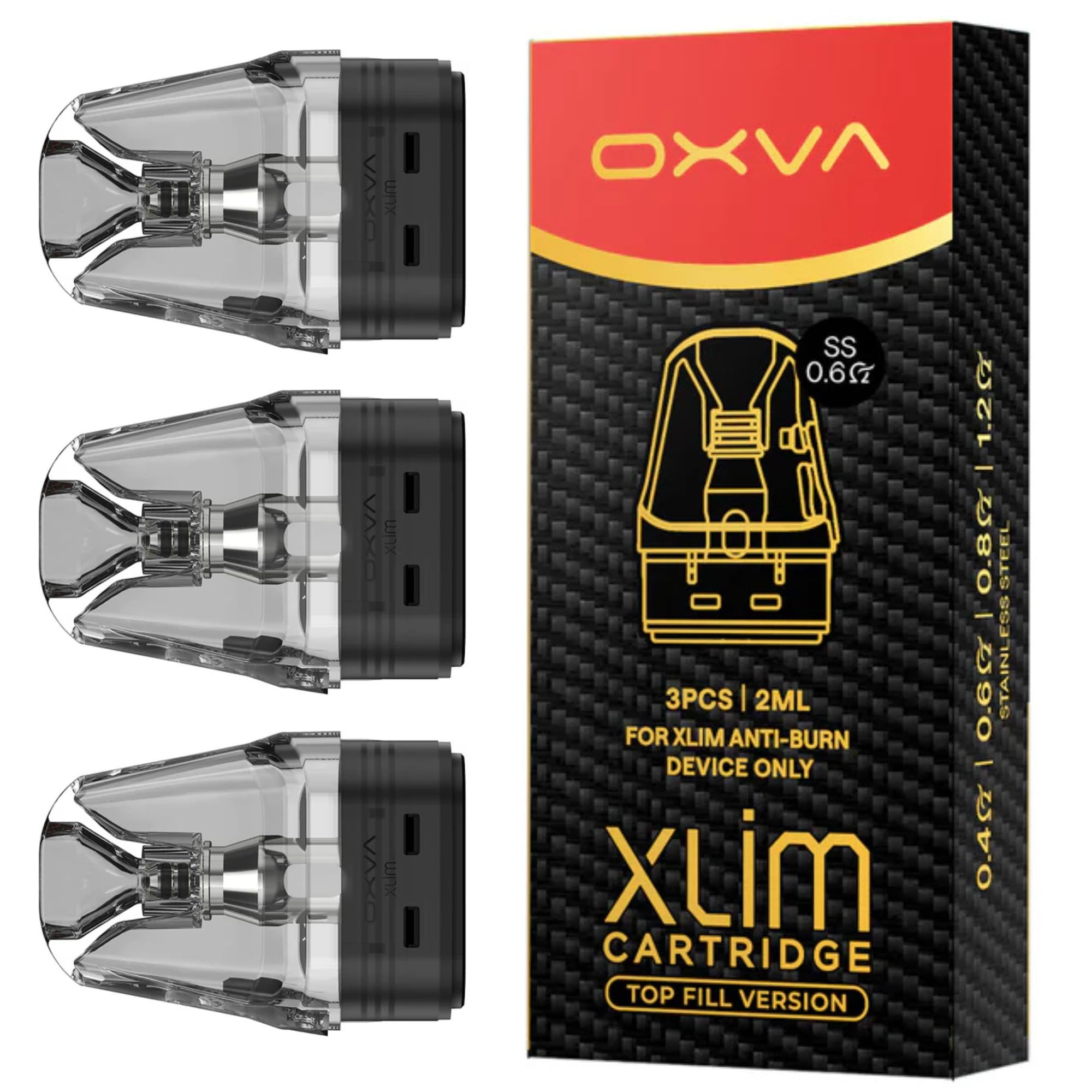 Oxva Xlim Pods 0.6 Oxva Xlim Pro 2 DNA Kit Replacement Pods Stainless Steel  Topfill Cartridges