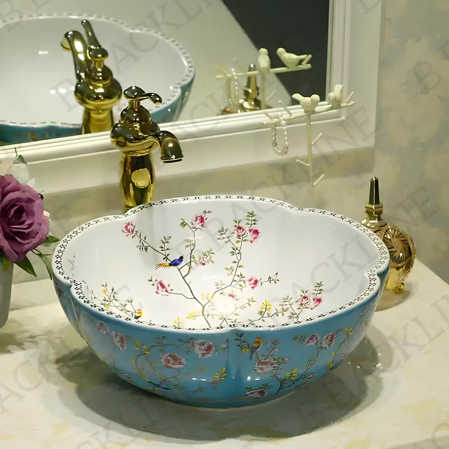 Pink Mexican Ceramic Wash Basin - B Backline -13
