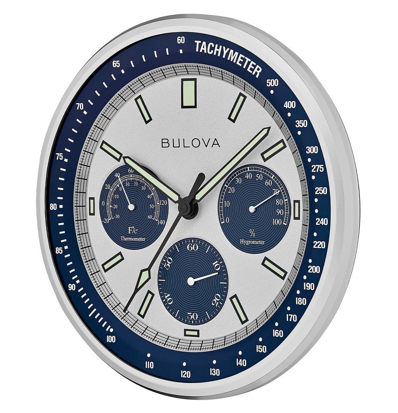 Amazon.com: Bulova Lunar Pilot Wall Clock C1971 | Matte Silver