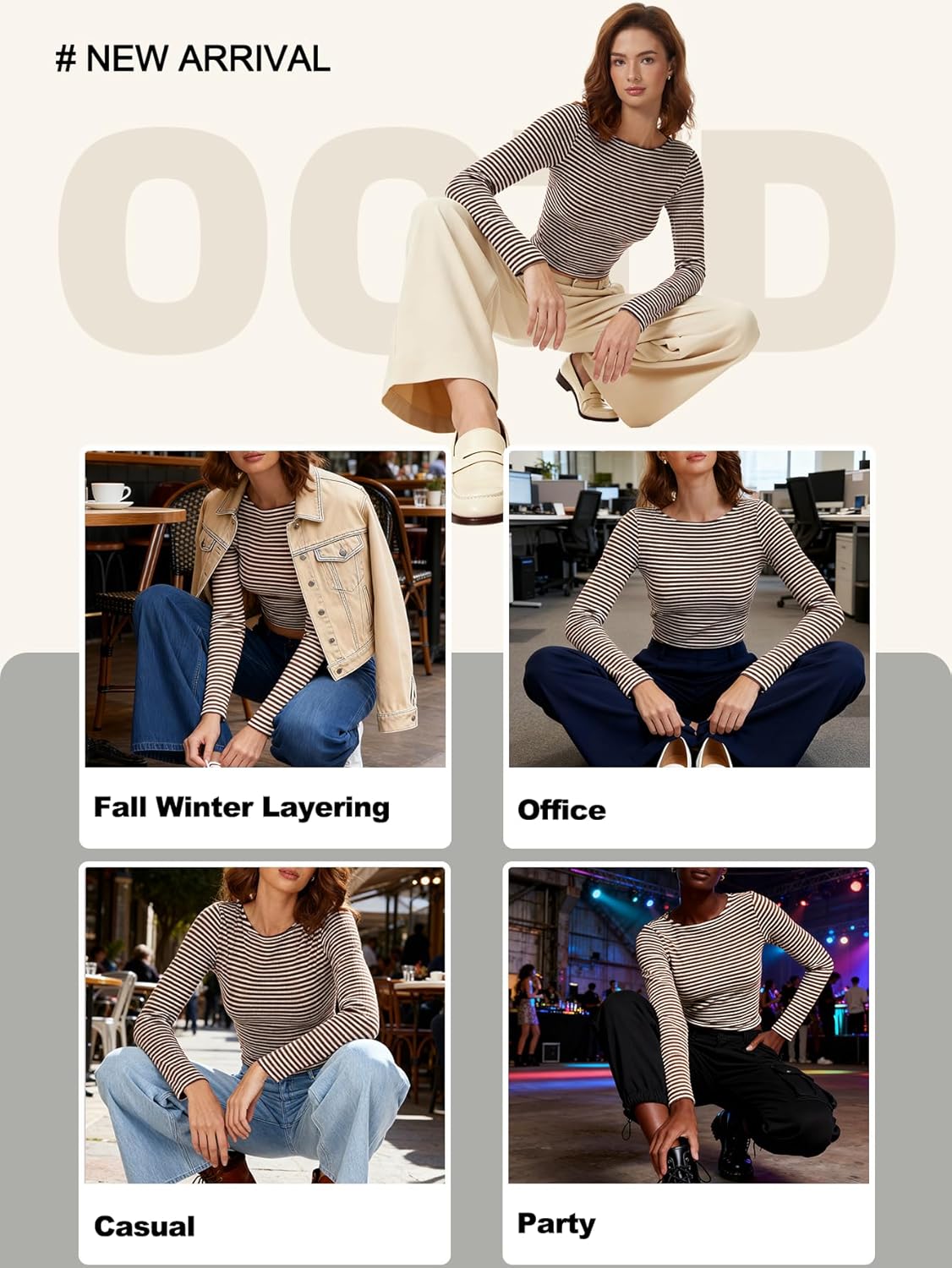 Striped Long Sleeve Shirts for Women Boat Neck Rib Knit Slim Fit Ruched Crop Tops Y2k Casual Fall Winter Clothing - Image 7