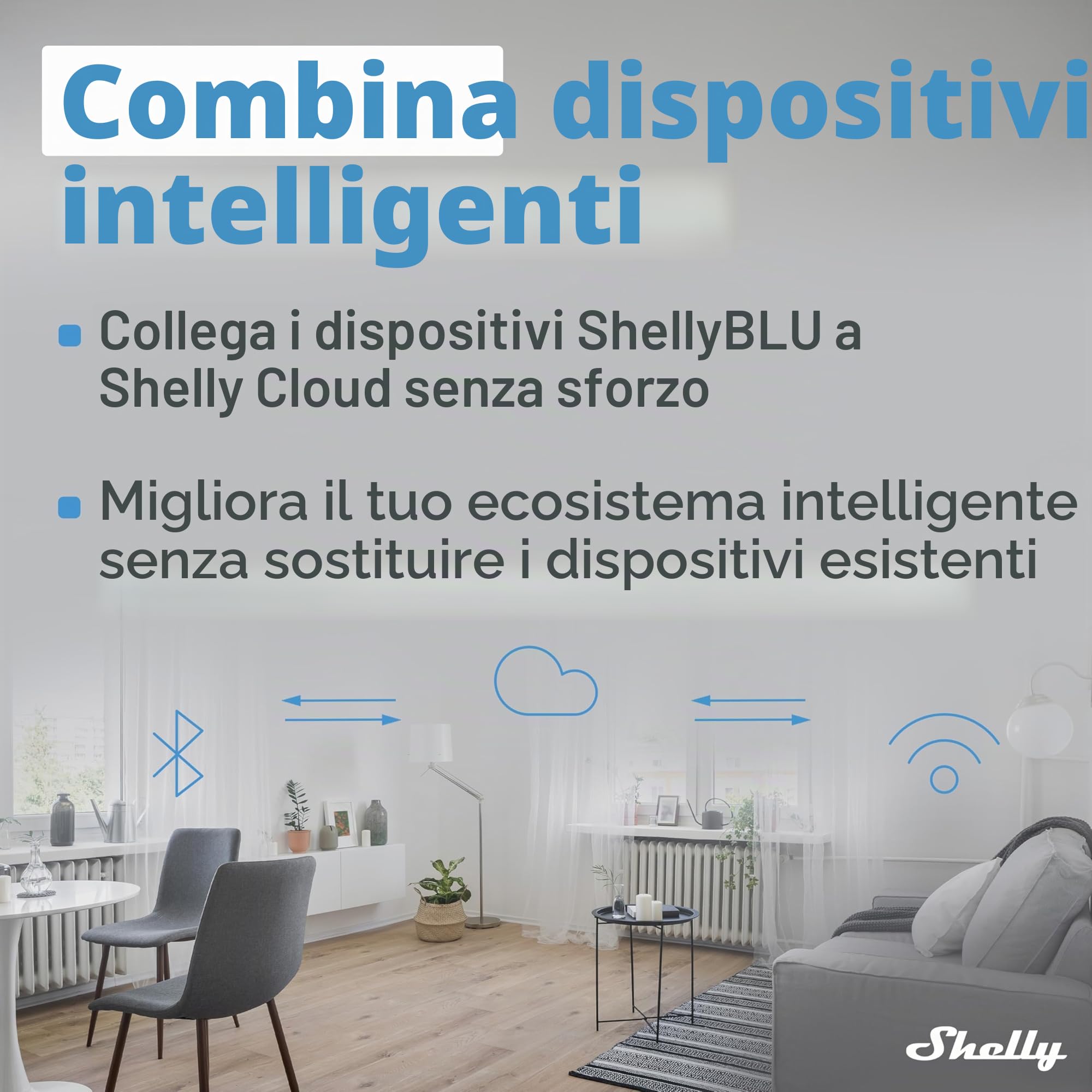 Shelly BLU Gateway Bluetooth WiFi Dongle USB-A Domotica Compatibile Alexa Google Home App iOS Android Senza Fili Ripetitore