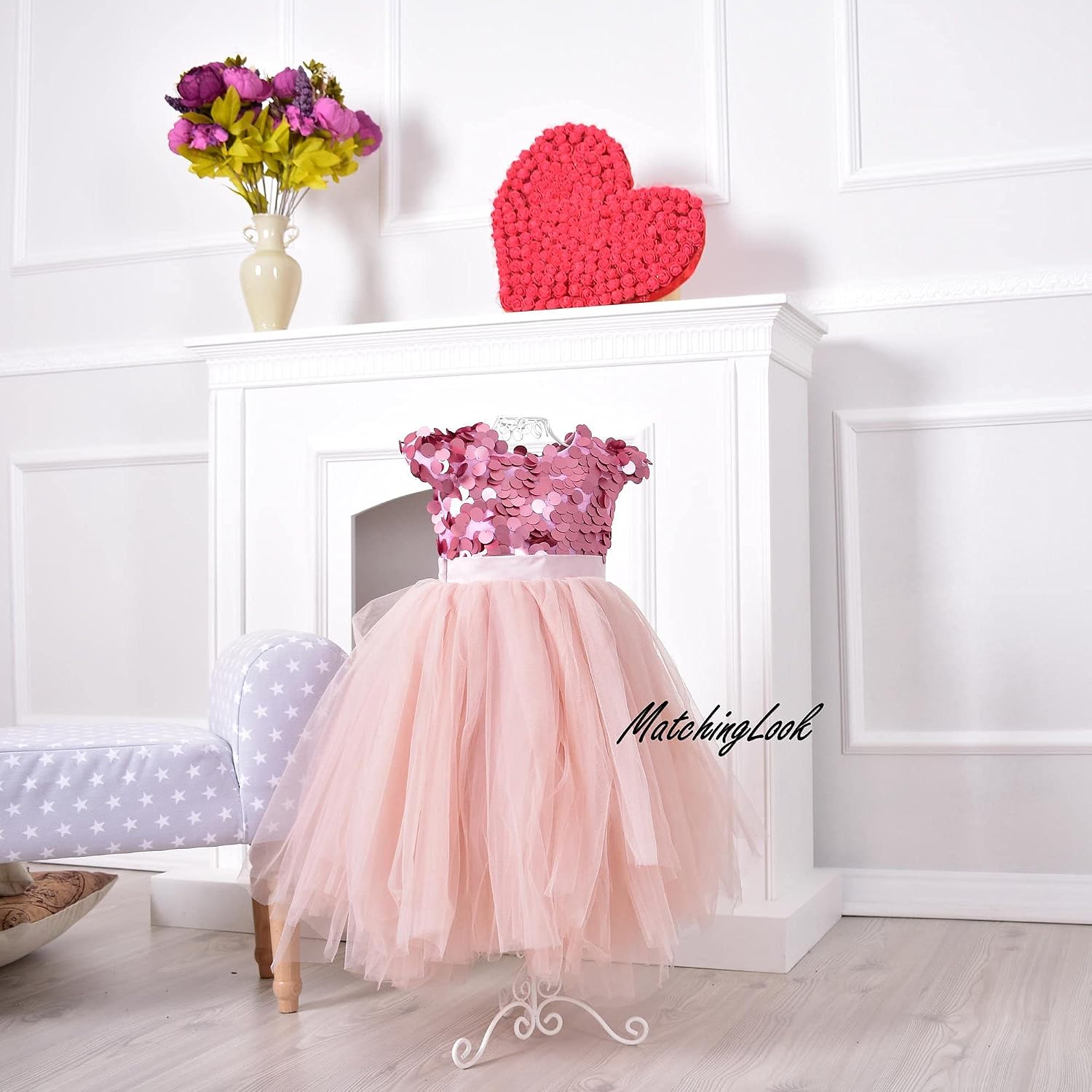 Blush Pink Dress, Girl Birthday Outfit 