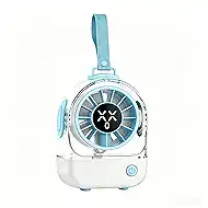 Mini Portable Turbo Fan, Small and Powerful, Cute Design 5 Speeds Personal Handheld Desk fan with LED Display, USB Rechargeable Lightweight for Girls Disney world Essentials