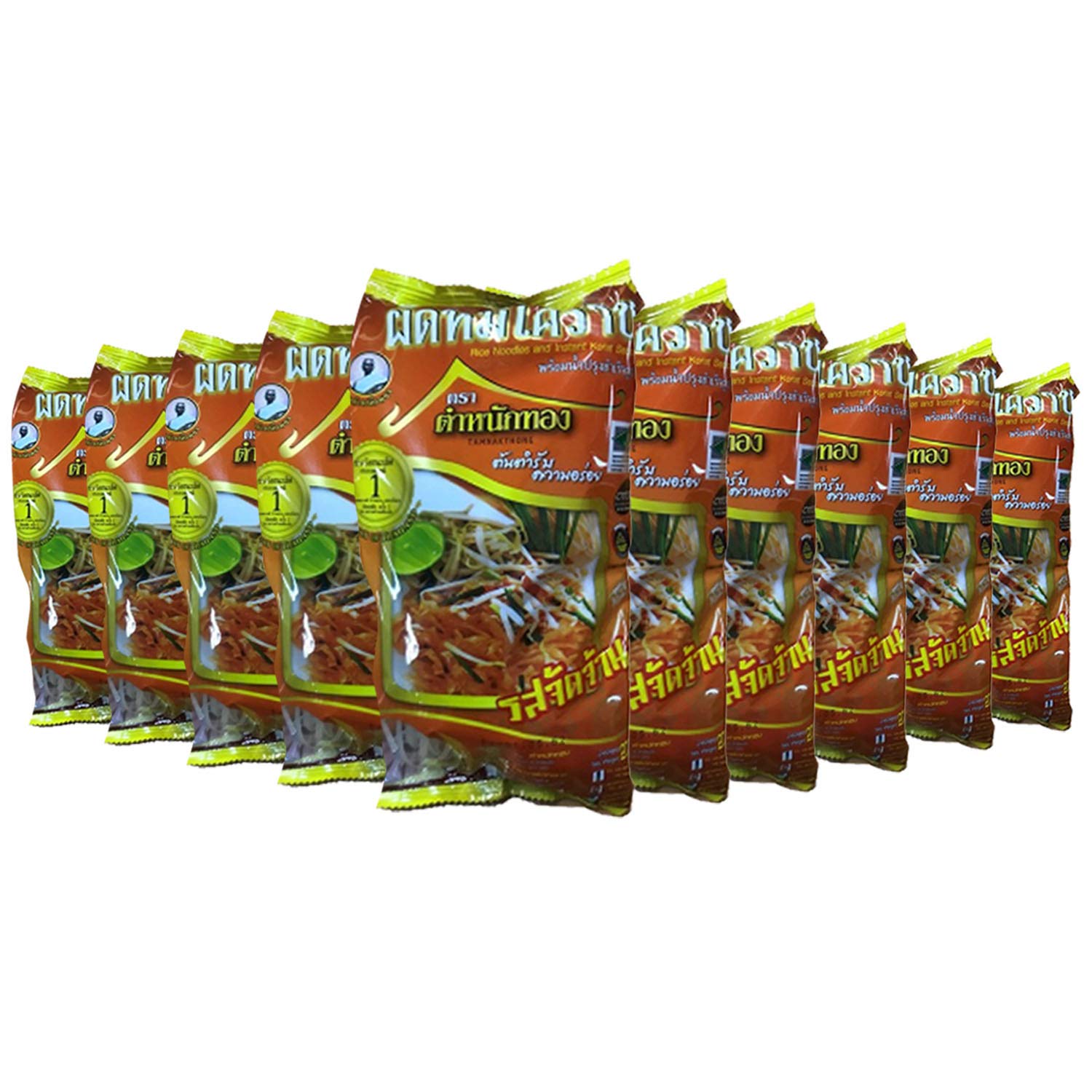 Pack of 10 Korat Pad Thai Noodles or Pad Mhee Korat 200g. Thamnakthong Original Brand Fried noodle T