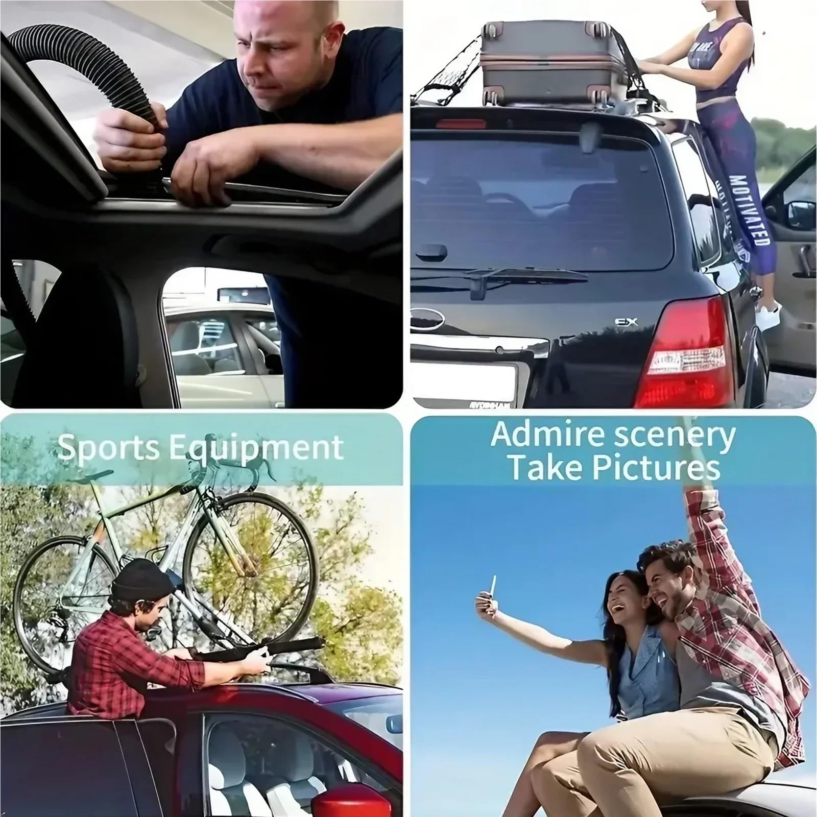 stopień pojazdu Aluminiowy hak do drzwi SUV-a, konstrukcja z wytrzymałym stopniem dachowym auto podpora nogi(Silver)