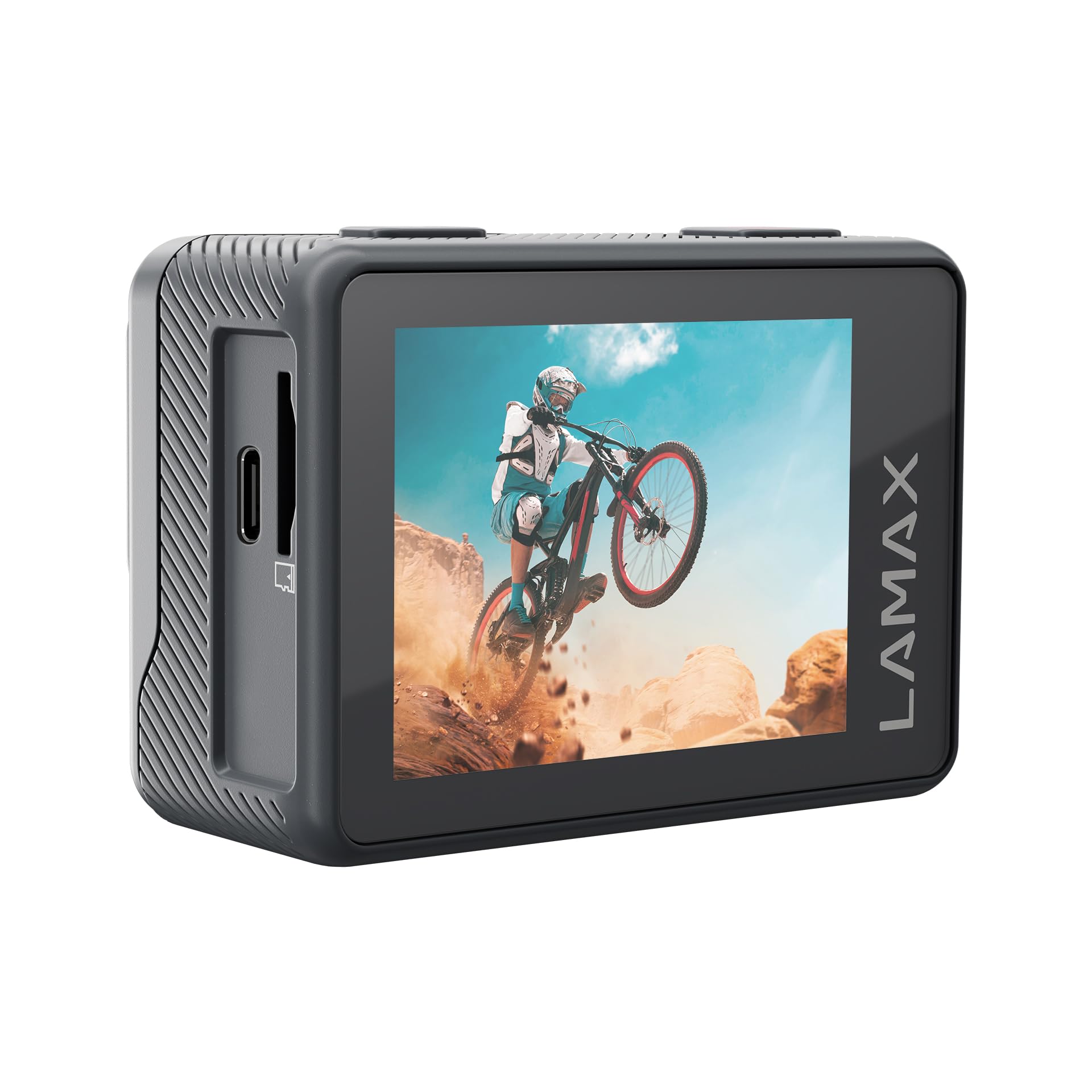 Lamax X5.2 kamera sportowa z prawdziwą 4K przy 30 kl./s, płynna Full HD przy 60 kl./s, maks. delikatna elektroniczna stabilizacja i zwolnione tempo, wodoszczelna do 40 m, ładowanie USB-C, 2" LCD, WiFi