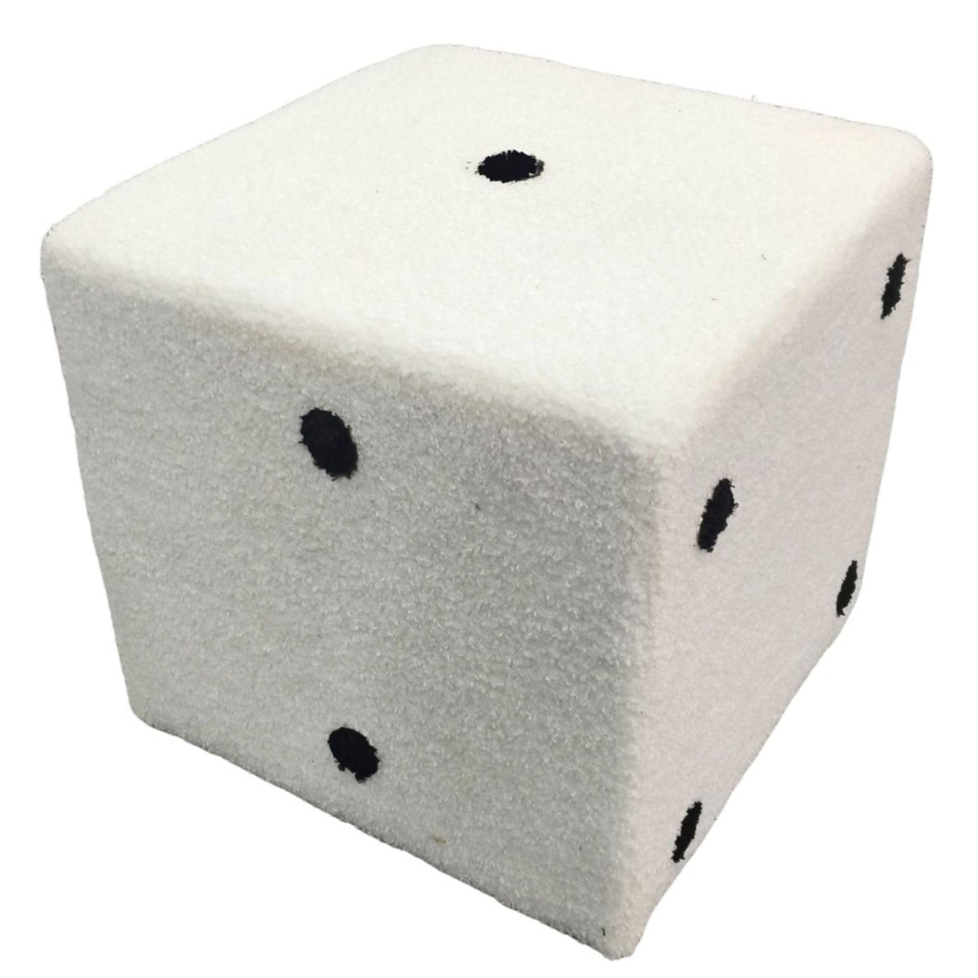 Casa Vital Puf DICE, 35 x 35 x 35 cm, puf en forma de cubo, para habitación infantil, sala de juegos o salas creativas (blanco)
