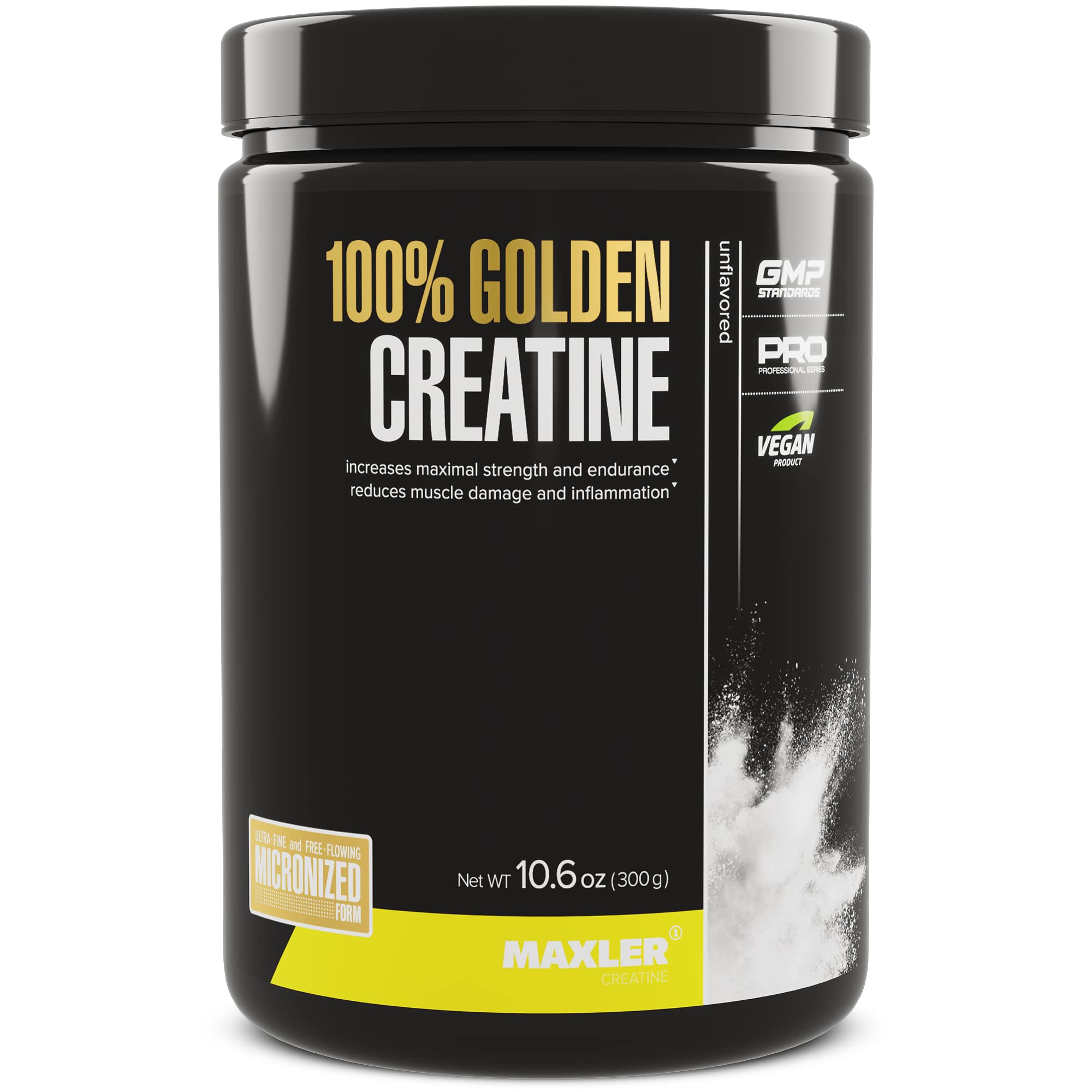 Maxler 100% Golden Creatine - Micronized Creatine Monohydrate Powder - Muscle Building Supplements - Pre Workout Vegan Sup...
