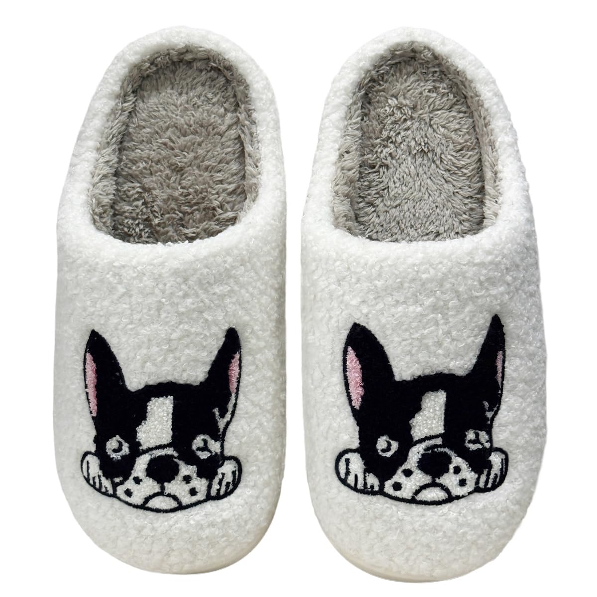Haiding Cute House Slippers for Women Men Fluffy Plush Warm Animal Slippers Winter Comfy Bedroom Shoes
