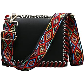 Shoulder Strap for Bags Width 3.8 cm Boho Bag Strap Adjustable 74-134 cm Shoulder Strap with Carabiner for Shoulder Bags Bags Handbags Colourful