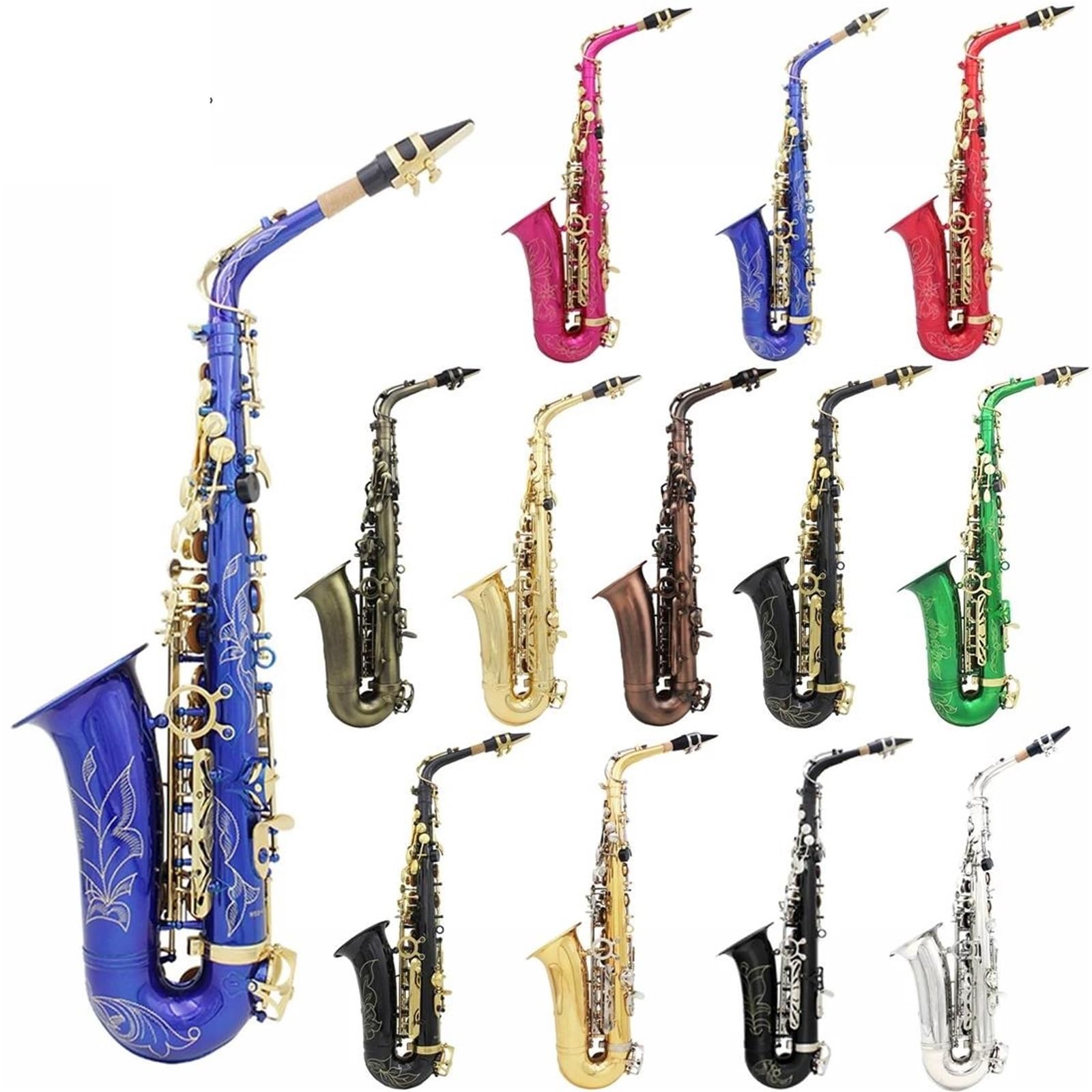 Saksofony Saksofon Altowy Eb Instrument Dęty Blaszany Profesjonalny Z Akcesoriami