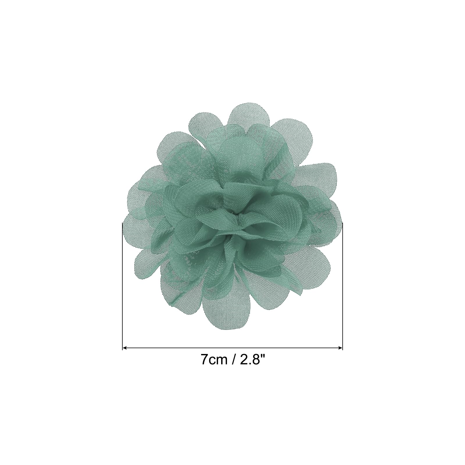 PATIKIL 2,8 Chiffon Fiori, 10pz Rete Tessuto Fiori Cucito Tessuto Applique Fascia Abbellimenti per Fai-da-te Lavorazione Matrimonio Decorazioni, Arancione