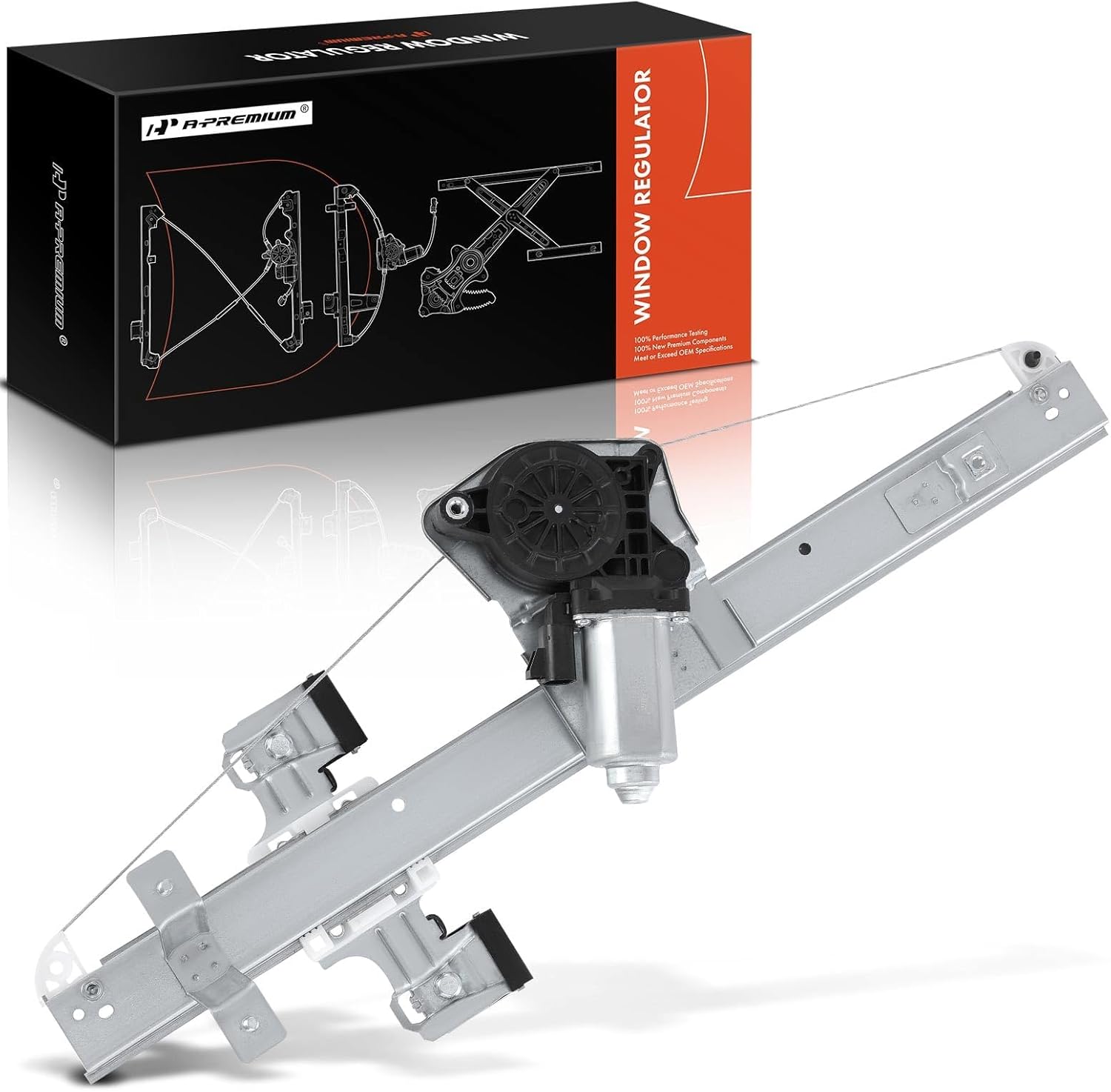 A-Premium Rear Left Driver Side Power Window Regulator with 2-Pin Motor Compatible with 2007-2013 Chevy Silverado/GMC Sierra 1500/2500 HD/3500 HD Extended Cab Pickup, Replace# 25885884, 15901326