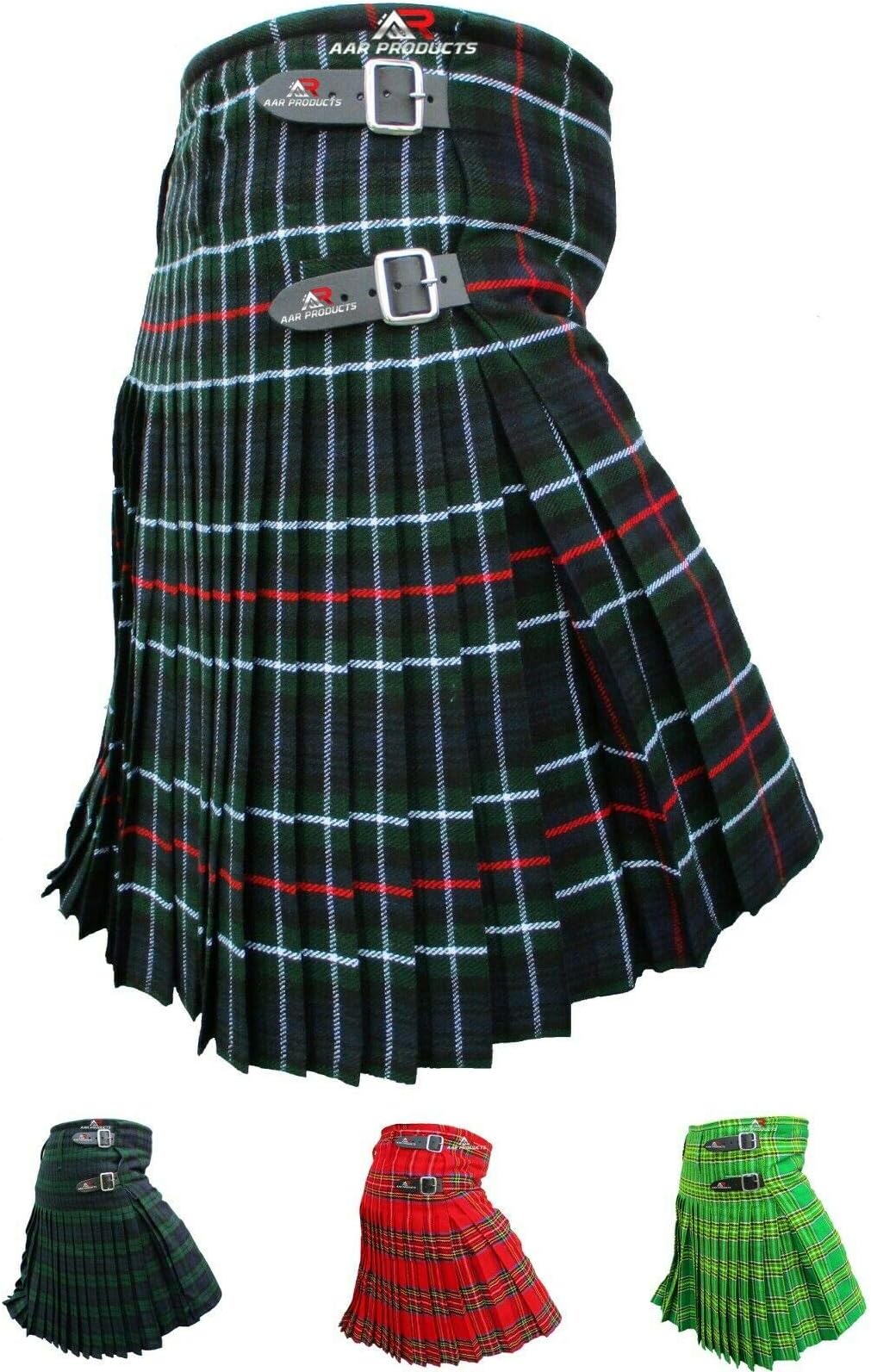 Mens Scottish Tartan Kilt - 13oz Highland Casual Kilt for Men - 11 Tartans