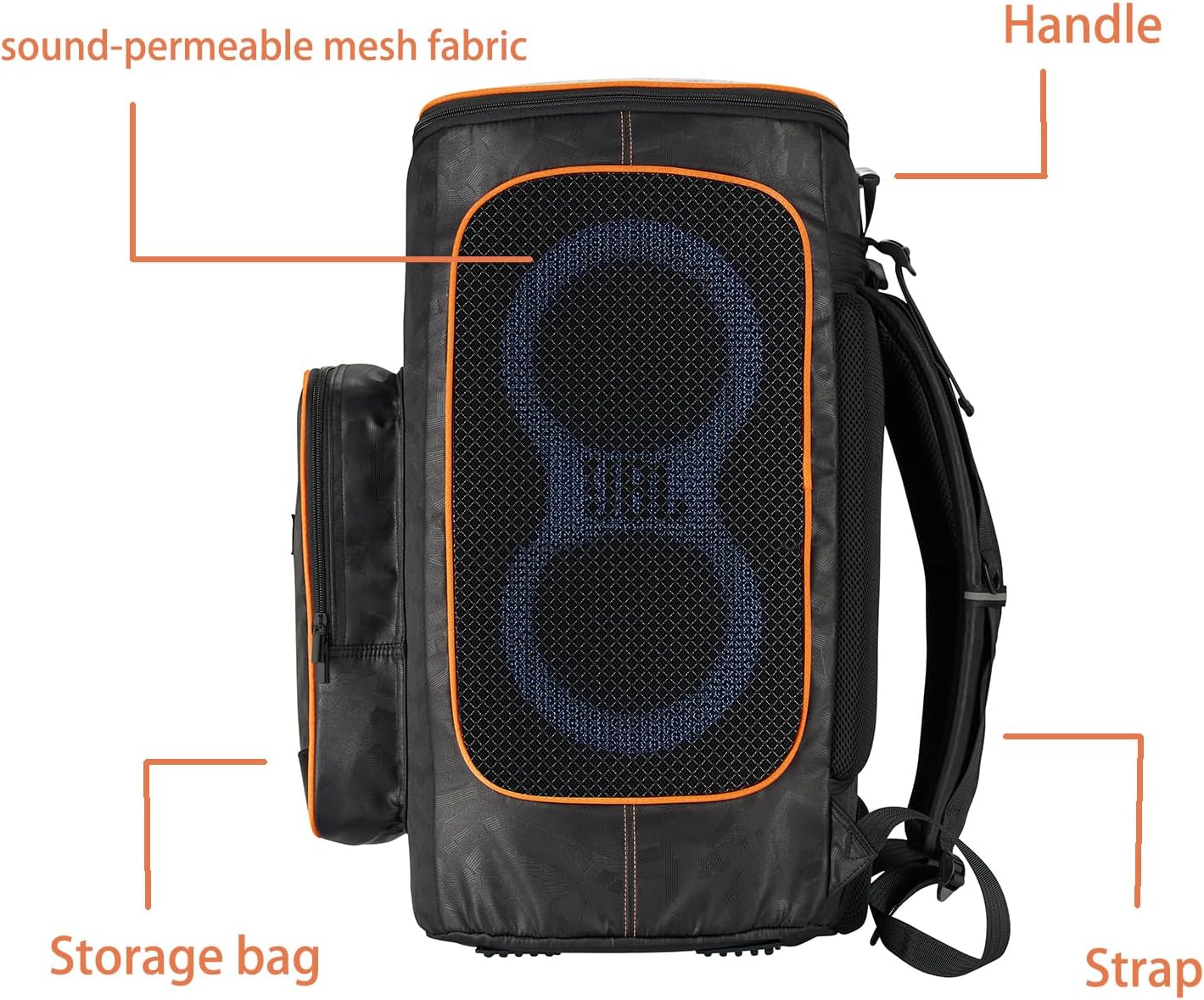 Speaker Bag Rugged Speaker Bag Carry Case Compatible with JBL Party Box 120, Portable Speaker Carry Bag Backpack - Image 3