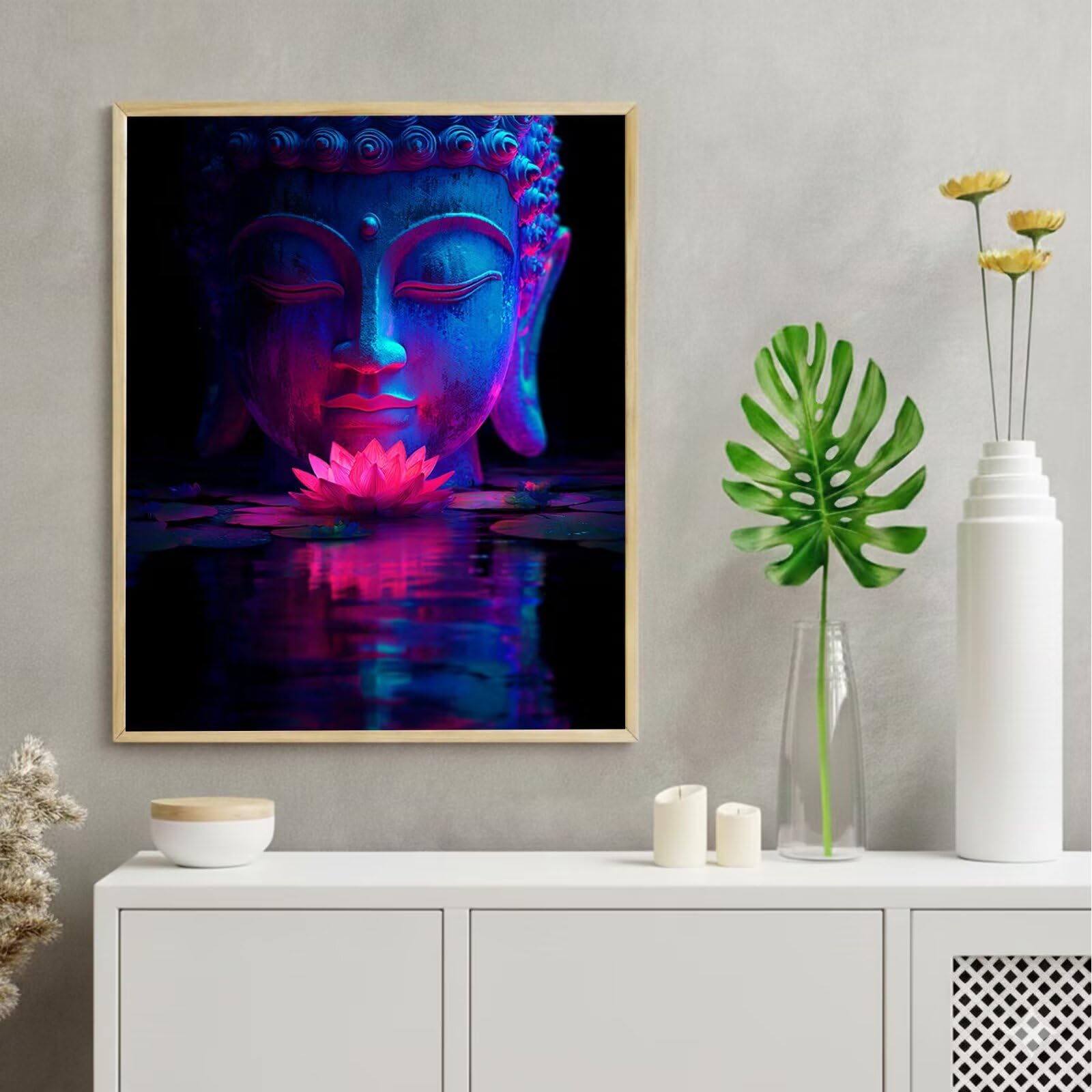 Dipingere con i Numeri Adulti Orchidea, Kit di Pittura a Olio su Tela DIY con Pennelli Pittura a Pigmento Acrilico, Paint by Numbers Religione Disegno, Regalo Creativo 70x100cm (Senza Cornice)-#859k