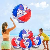 Vista 17 de TURNMEON Paquete de 5 bolas de playa de lentejuelas, juguetes de piscina, bolas gigantes de confeti con purpurina, pelota de playa transparente