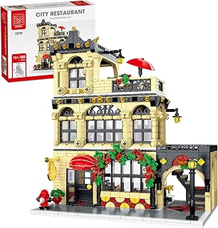 City Restaurant Building Block Set- Compatible with Lego City Buildings House, Creator House Experts Assembly Square Build...