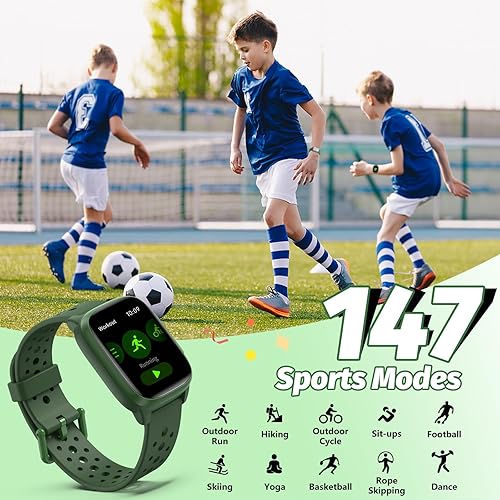 Miniatura 3 de Reloj para niños con 140 modos deportivos, rastreador de fitness para niños de 1.5 pulgadas, reloj inteligente para niñas, no requiere