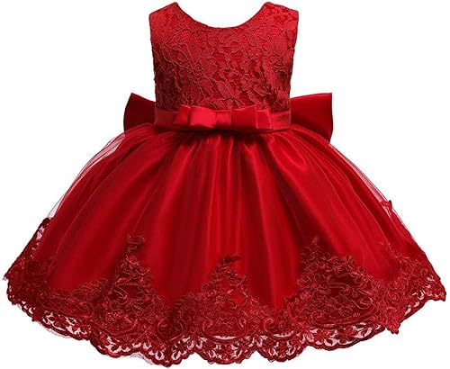 Miniatura 2 de Vestidos de encaje para concursos de niñas bebés de 0-2 años, vestido bordado para fiestas con diadema
