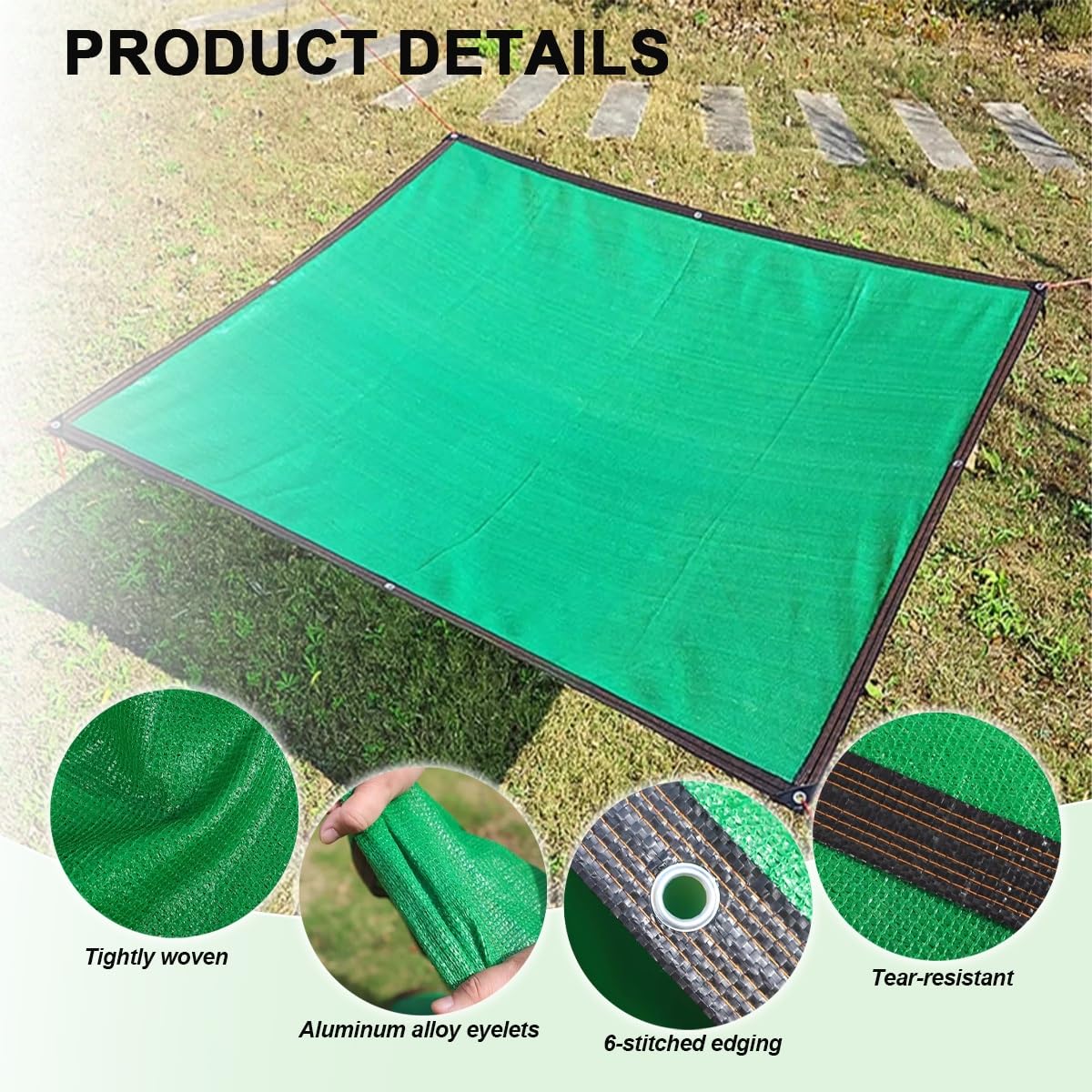 Filet D'Ombrage de Plantes, Filet Protection Solaire 90% UV Tissu D'Ombrage avec œillets, Vert Toile Ombrage Coupe-Vent for La Couverture VéGéTale/Jardin/Pergola/Patio Lawn/Pet House