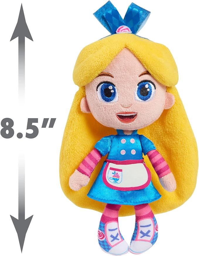 Disney Junior Alice’s Wonderland Bakery 8 Inch Alice Small Plush Doll, Kids Toys for Ages 3 Up by Just Play