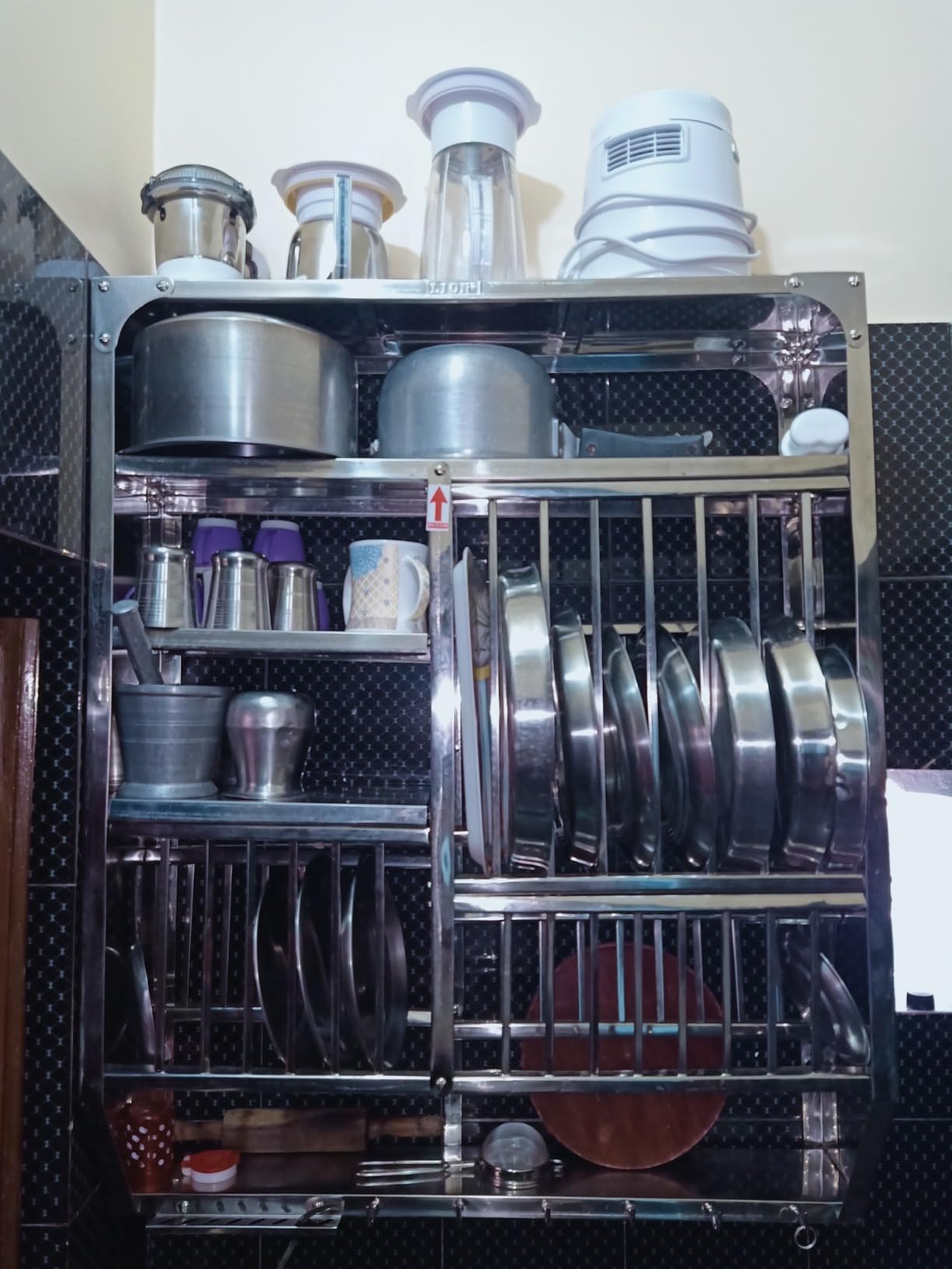 Stainless steel kitchen rack Wall mounted Drying Shelf Kitchen utensils ...