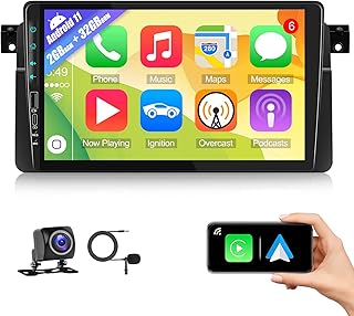 CAMECHO 9 inch Android 11 Car Stereo Radio for 1999-2005 BMW 3 Series E46 with Apple CarPlay & Android Auto 2+32GB Touchscreen Car Radio with GPS Navigation Bluetooth Backup Camera Support Mirror Link
