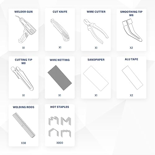 Miniatura 2 de Allturn Soldador de plástico, kit de soldadura de plástico 2 en 1, pistola de soldadura de grapas calientes, kit de reparación de parachoques de