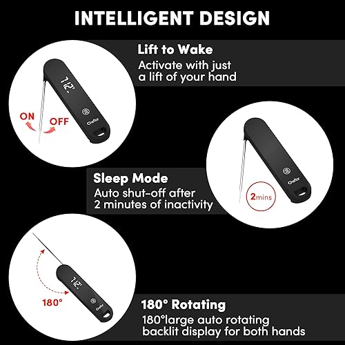 Miniatura 6 de Termómetro de carne, termómetro de temperatura de lectura instantánea de 0.5s, termómetro digital de temperatura de alimentos con pantalla VA,
