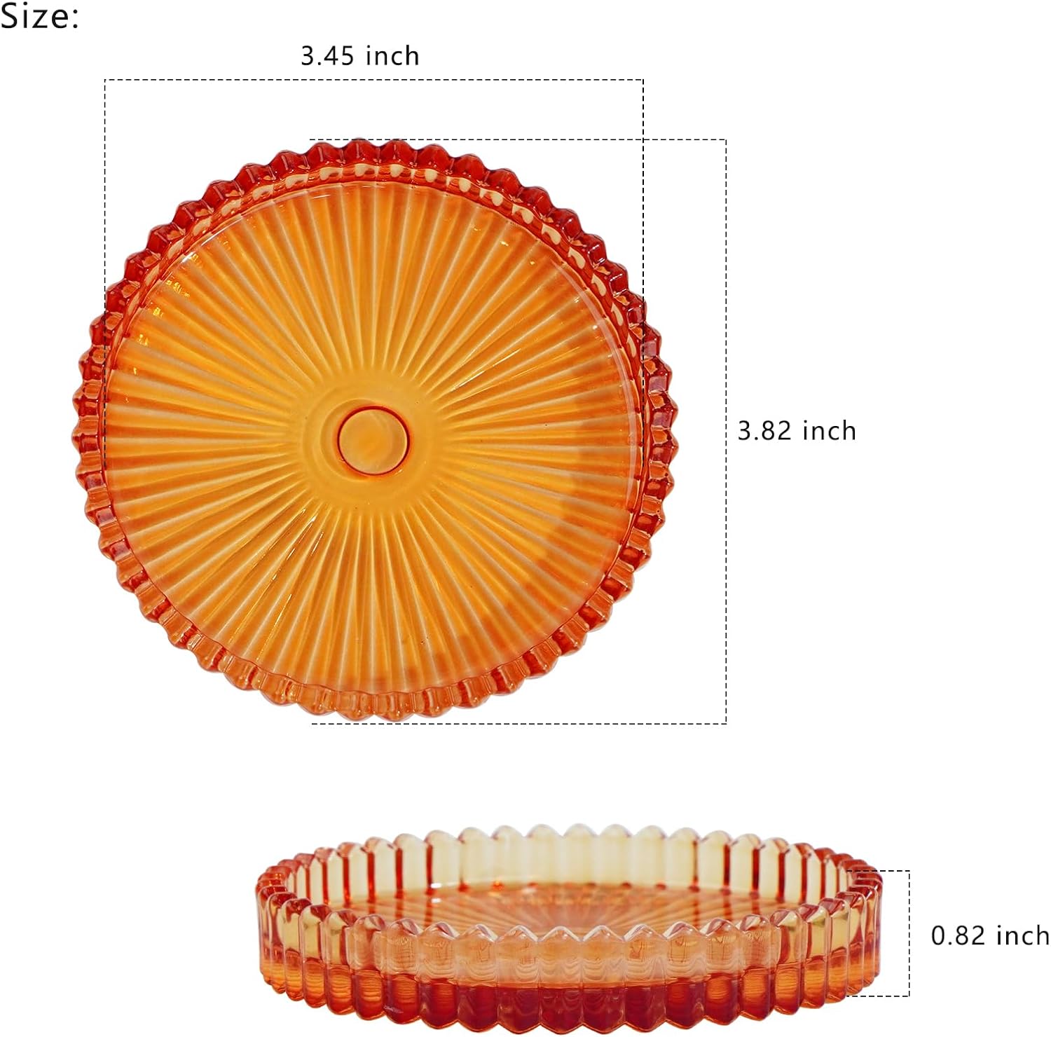 Glass Coasters 12 Pack,Round Cup Coasters,Crystal Coasters Coffee Coaster Table Coasters Pub Coaster,Glass Tray,Cup Pallet,Jewelry Storage,Amber - Image 2