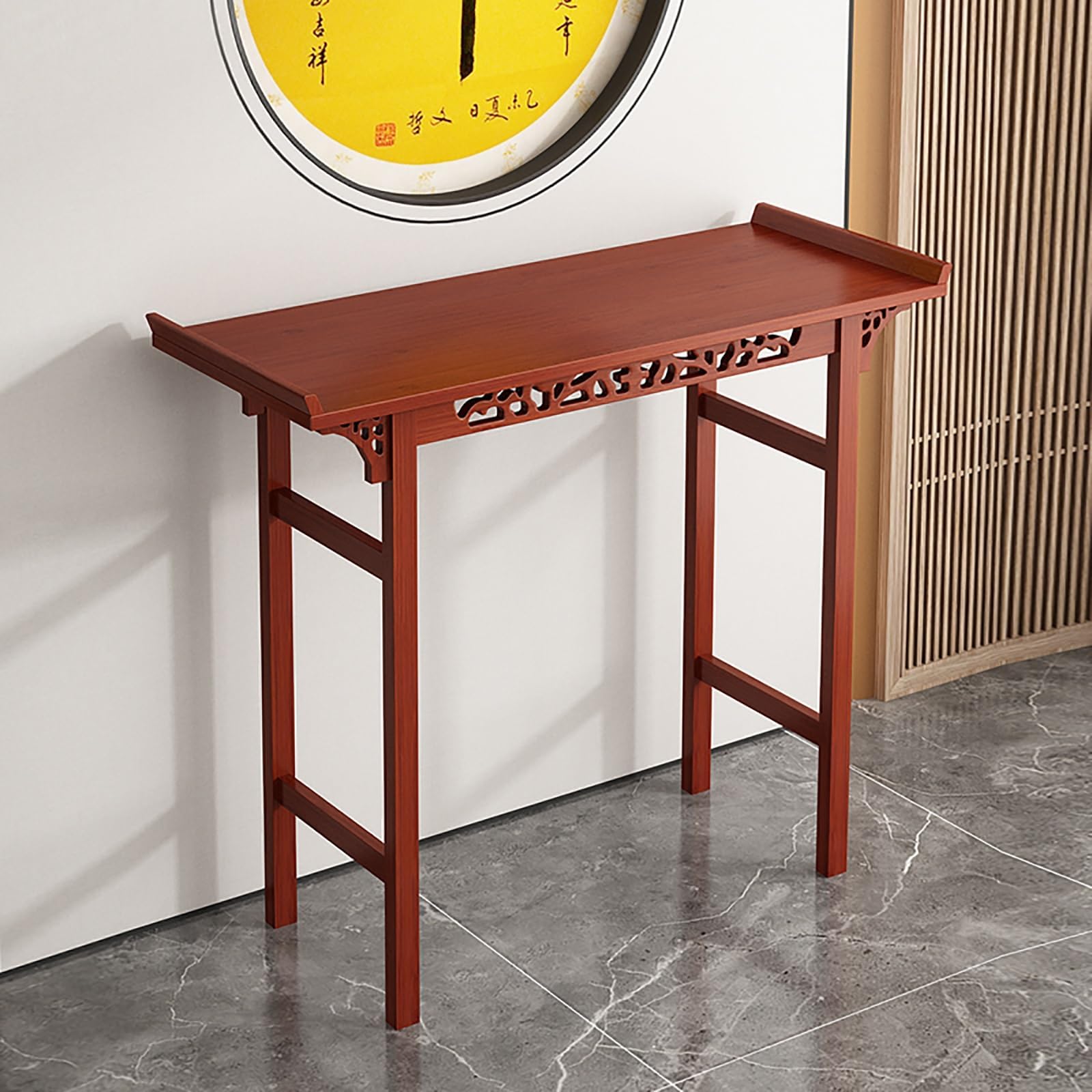 Personal Prayer Shrine, Stand Buddha Altar Tables, Chinese Meditation Altar Table with Storage, Retro Pooja Cabinet, for Buddhist Temples and Ancestral Halls (80 * 35cm/31.5 * 13.8in)
