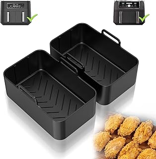 2 Pack Air Fryer Silicone Liner,Reusable Air Fryer Silicone Basket, Air Fryer Accessories, Silicone Air Fryer Liners Air Fryer Basket, Ninja Air Fryer Accessories for Air Fryer, Microwave and Oven