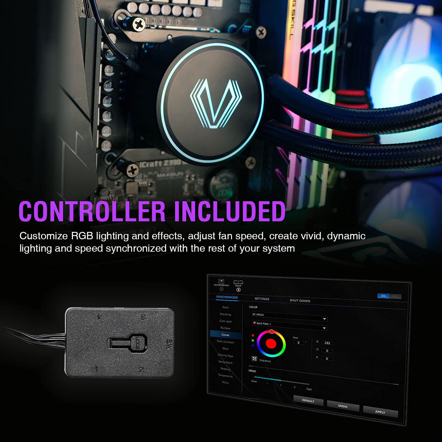 Buy Vetroo V240 CPU Water Cooler 240mm Radiator Black Addressable RGB Allinone AIO Liquid