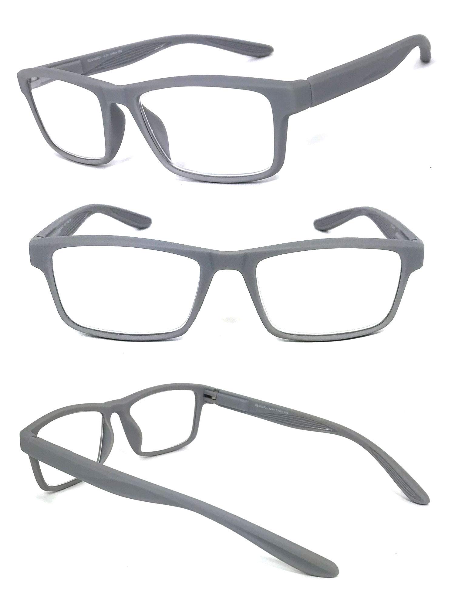 VeryHobby Men Women Retro Square Rubberized Frame Reading Glasses Spring Hinges