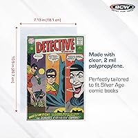 Vista 2 de BCW Bolsas resellables de cómics de la Edad de Plata – 100 unidades, protección para libros de cómics de la Edad de Plata, 7 1/8 x 10 1/2 pulgadas