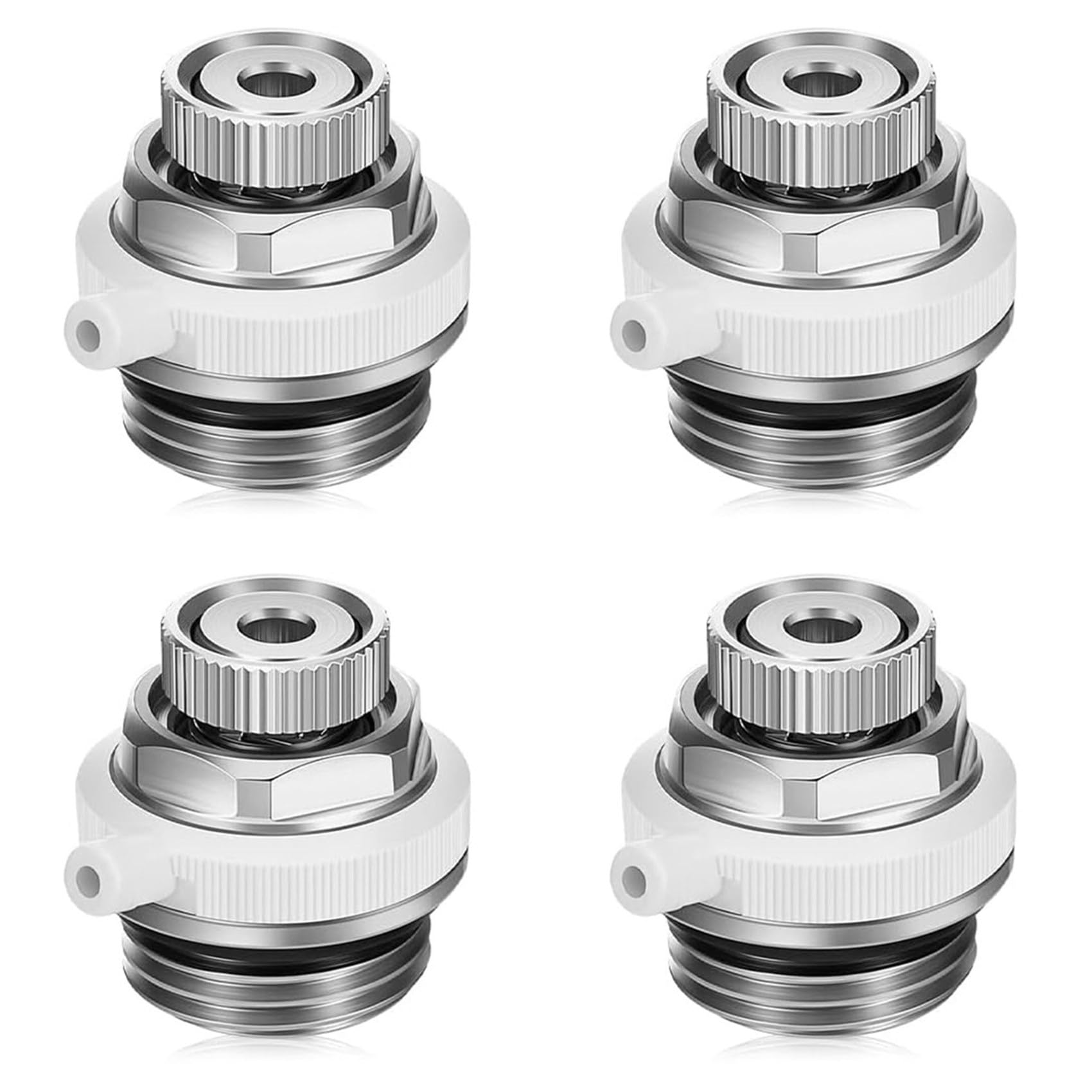 Jnchdghwa Silver 4X Fully Automatic Air Vent Auto Cut-Off Self Bleeding Radiator Valve 1/2Inch For Heating Systems