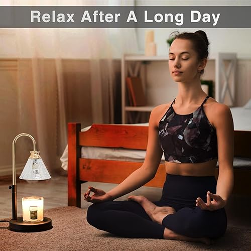 Miniatura 5 de MUAECH Lámpara calentadora de velas con temporizador, lámpara eléctrica regulable con 2 bombillas, altura ajustable para decoración del hogar,