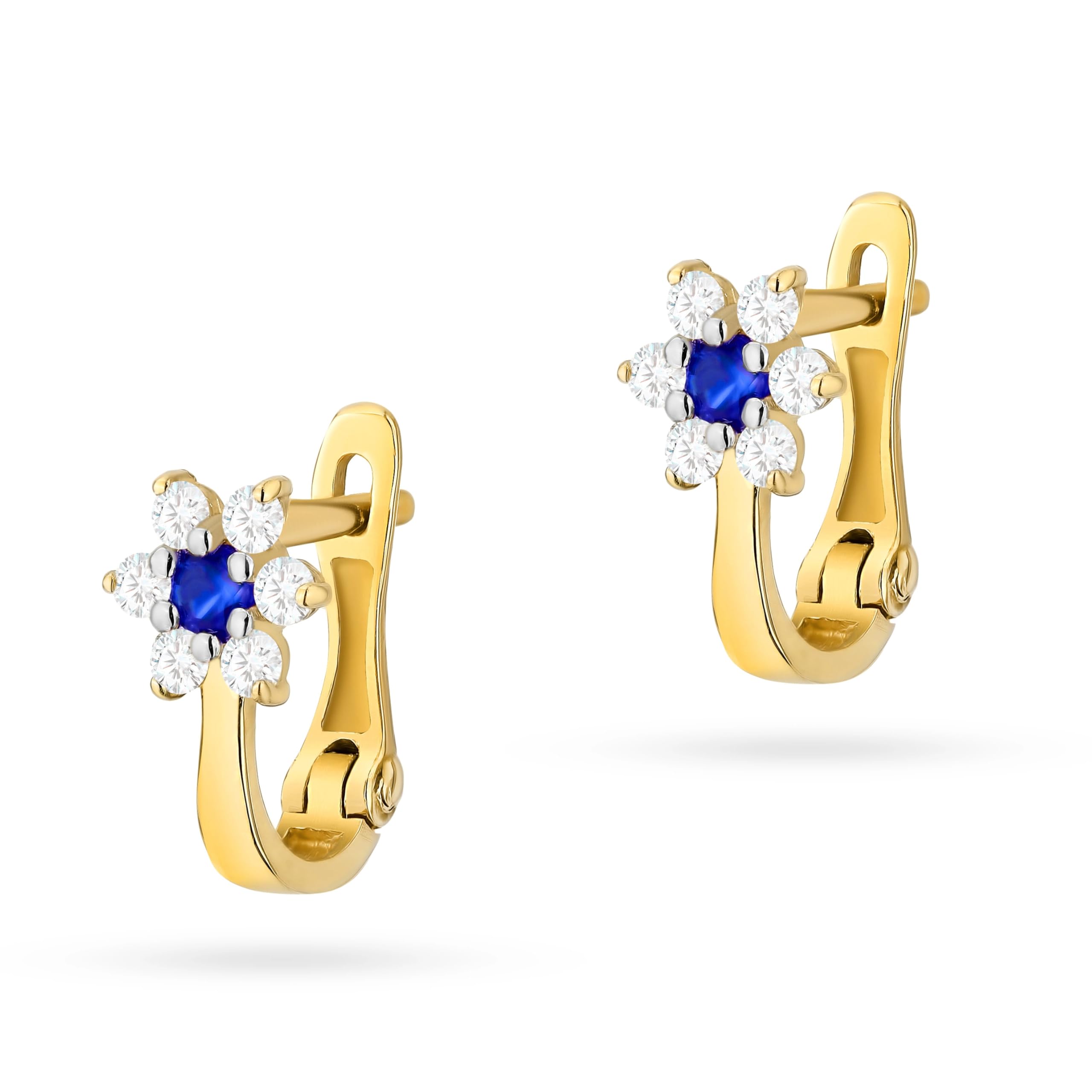 Ohrringe Mädchen 333 Gelbgold Blume mit Zirkonia Kinder Schmuck