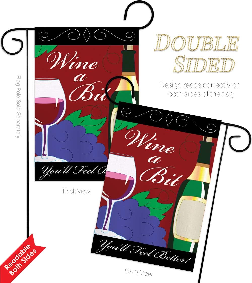 Wine Garden House Flags Set Beverages Drink Fruits Cheese Sangria White Red Rose Dessert Sparkling Small Decorative Gift Yard Banner Double-Sided Imported 28 X 40