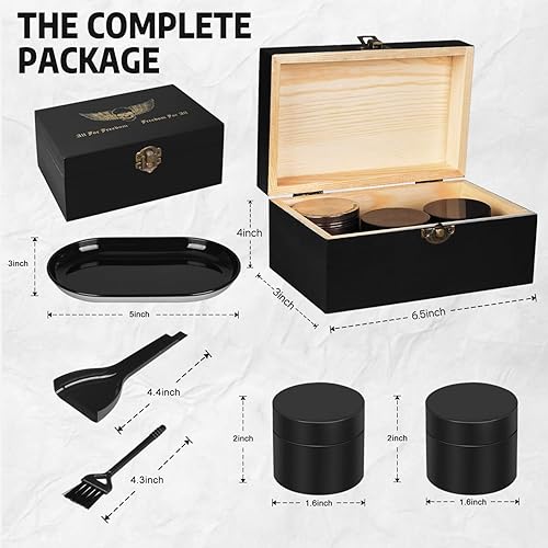 Miniatura 9 de LANJEPMY Caja de almacenamiento de madera con bandeja rodante, juego de caja decorativa, contenedor de madera con hebilla, caja de almacenamiento de