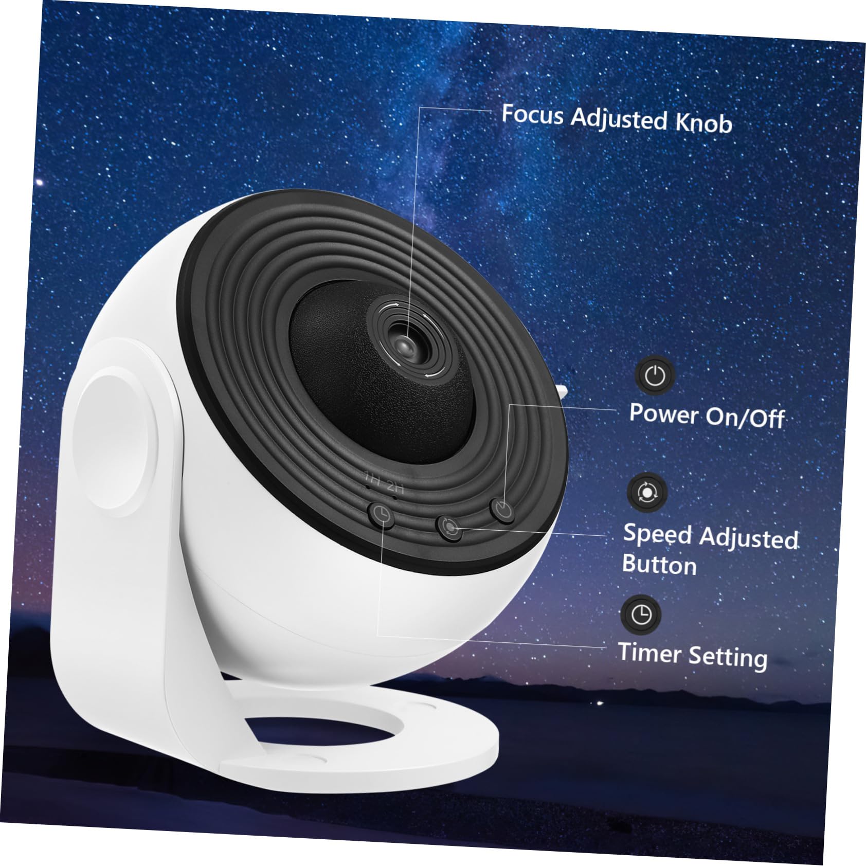Uonlytech Proyector de Estrellas Espacial para Dormitorio, 12 Discos | Abs y PC Blanco, Giro 12 por Vuelta, Cable USB Incluido, Ruido Inferior a 30 Db