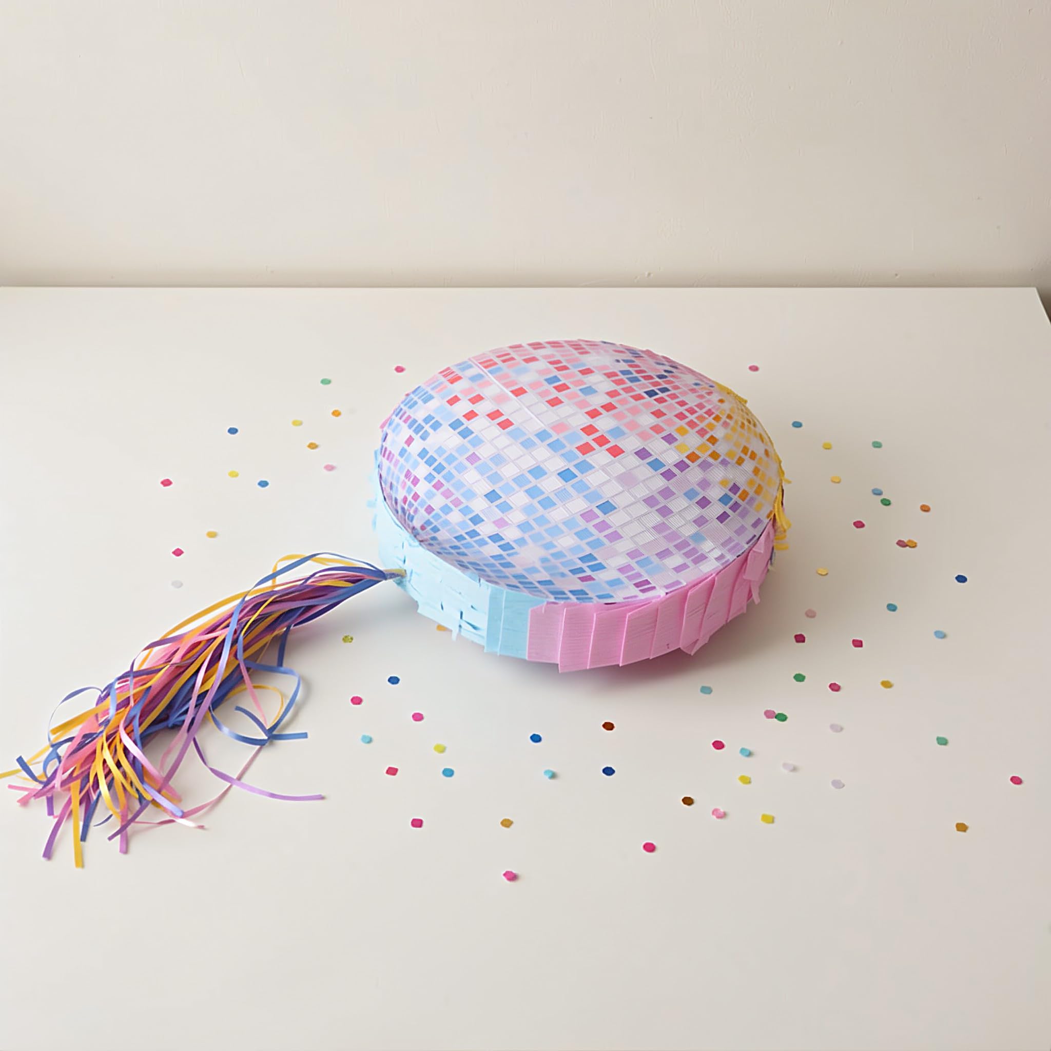 Veemoon 1 Set Disco-Piñata mit Stab, Augenbinde und Konfetti zur Dekoration