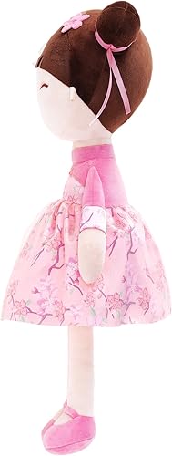 Miniatura 8 de Gloveleya - Muñeca de bebé suave para niños, muñecas de cuento de hadas chinas, hada de color durazno, 16 pulgadas, con caja de regalo