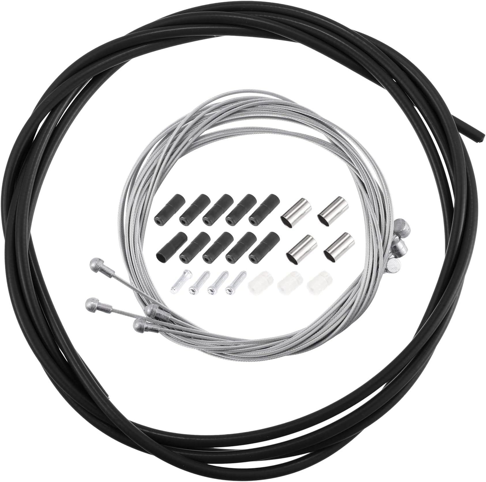 4 PCS Universal Bike Inner Brake Cable Housing Kit for Road/Mountain Bike, Replacing Brake and Shift Cables (Black)