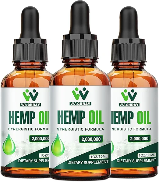 (3 Pack) Hemp Oil Drops for Pain Relief, Skin, Anxiety - 2,000,000 Maximum Strength Organic High Potency Hemp Tincture - with C02 Extraction, Vegan, Non-GMO