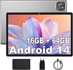 Tablet MARVUE Pad M17, Android 14,Tela de 10.1 Polegadas, Com Capa Protetora, 16GB+64GB Expansível até 1TB, Processador Octa-Core, Wi-Fi, GMS, Câmera Dupla 12MP + 5MP, Tela1280x800