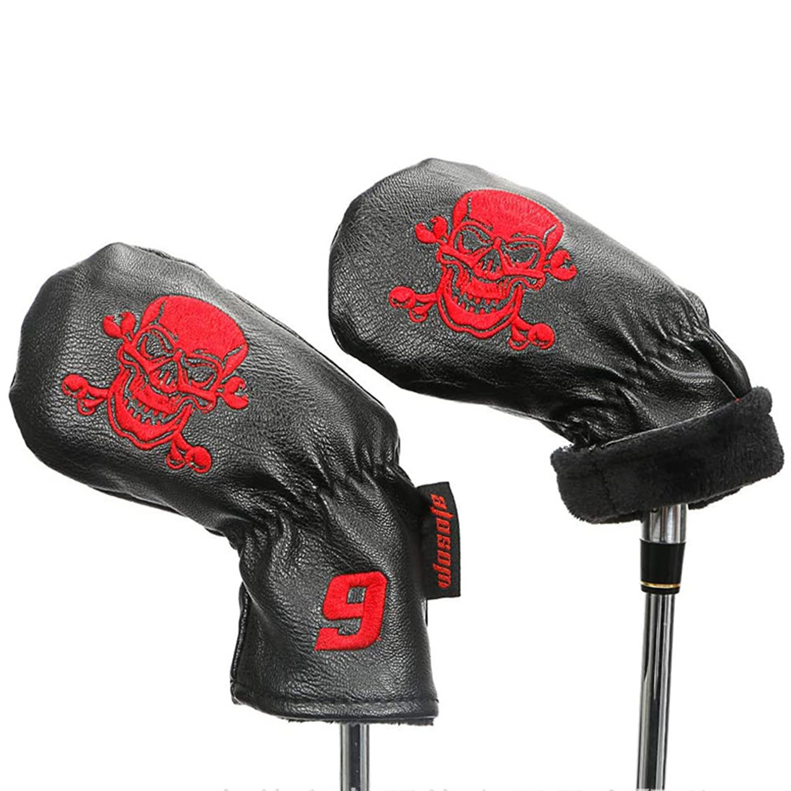 9 Pz/Set Coprimazza da Golf Copricapo in Pelle PU Cranio Ferro Copre Impermeabile Durevole Esteso Putter da Golf Protettore Accessori da Golf