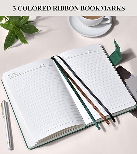 Miniatura 6 de Cuaderno de diario con forro grueso de 365 páginas para hombres y mujeres, diarios de cuero A5 para escribir, cuadernos de tapa dura para el